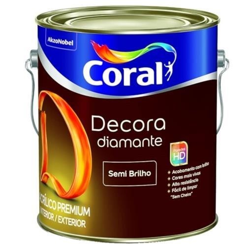ACRILICO SEMI-BRILHO BRANCO CORAL DECORA DIAMANTE - 3,6L