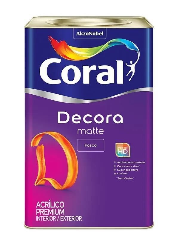 ACRILICO FOSCO BRANCO DECORA MATTE CORAL - 18L