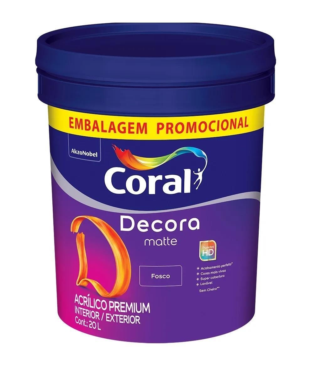 ACRILICO FOSCO BRANCO DECORA MATTE CORAL - 20L
