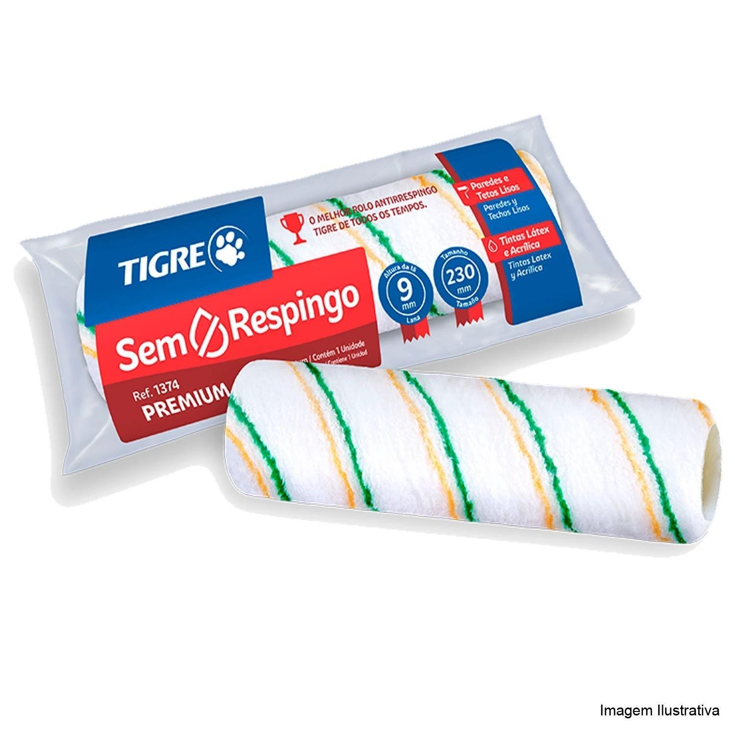 ROLO DE LÃ 1374 23CM SEM CABO TIGRE - PC