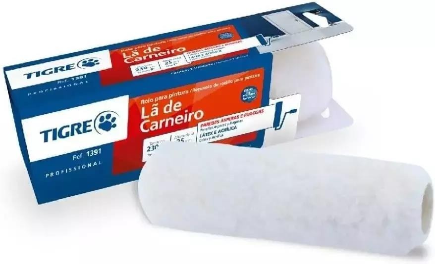 ROLO DE LÃ 1391 23CM SEM CABO TIGRE - PC